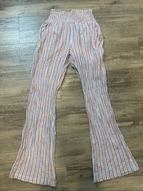 Billabong striped waffle knit pants girls Sz L. Beach coastal comfy
